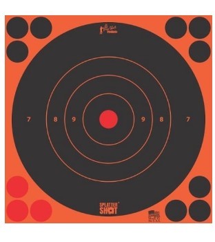 PROSHOT SPLATTER SHOT 8IN ORANGE BULLSEYE TARGET - 6 QTY. PACK 8B-ORNG-6PK - Taurus Savings